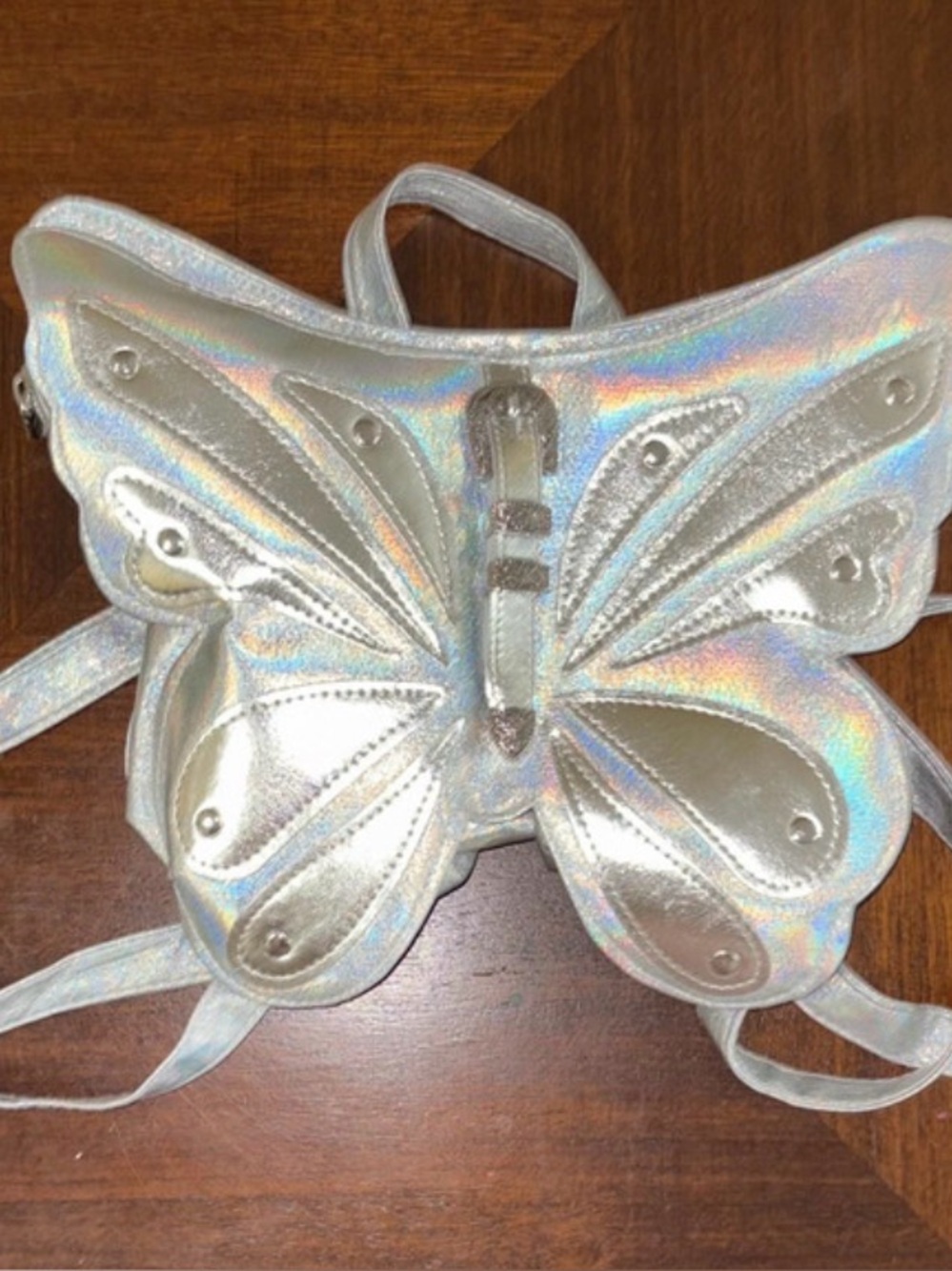 Holographic Justice Girls Butterfly Mini
Backpack Purse Glitter Silver School